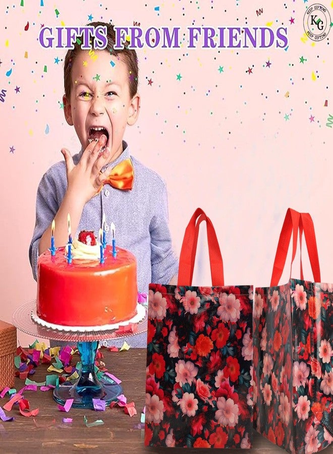 KEEP GIFTING أكياس هدايا قابلة لإعادة الاستخدام من قماش غير منسوج، من مجموعة "استمر في العطاء" (عبوة من 10 أكياس)، بمقابض معززة - أكياس تغليف هدايا لامعة شديدة التحمل لأعياد الميلاد وحفلات الزفاف وتوزيعات الحفلات - متينة وصديقة للبيئة - Image 4